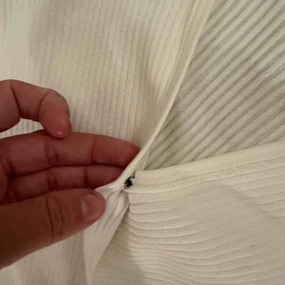 Jonathan Simkhai V-Neck Long Sleeve ribbed wrap Top size xs white - Picture 8 of 11